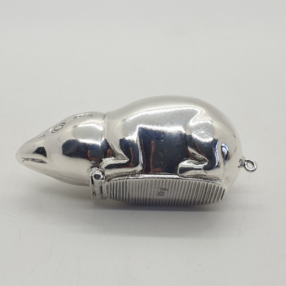 Sterling Silver Mouse Vesta Case Match Holder