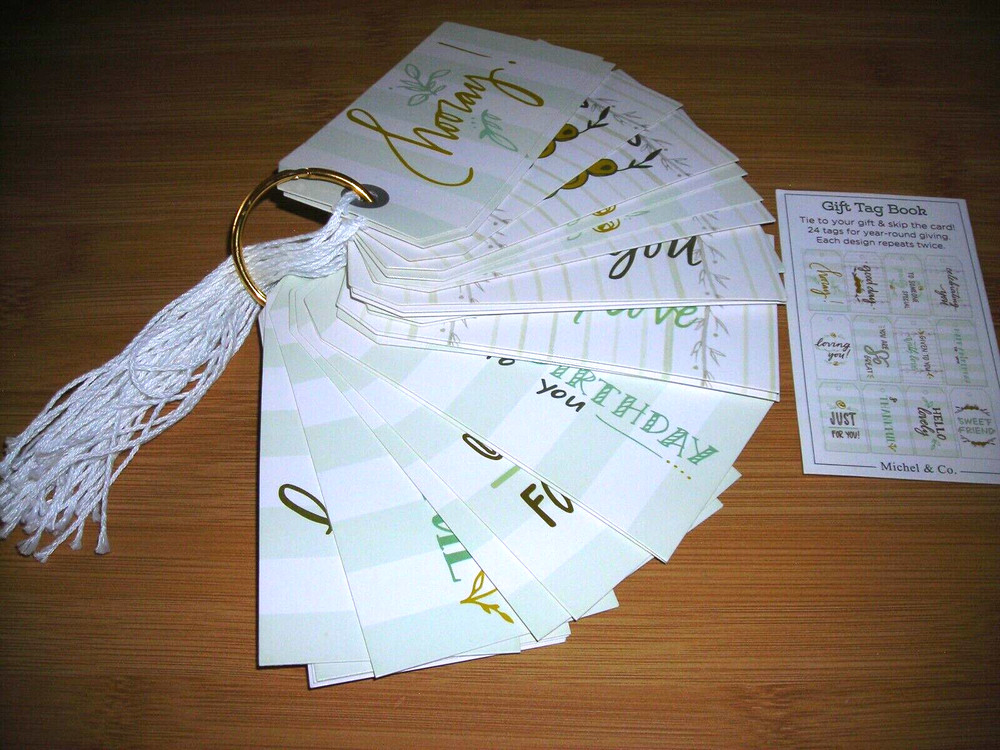NEW Michel & Co. Assorted Variety Gift Tags- 24 w/ Strings