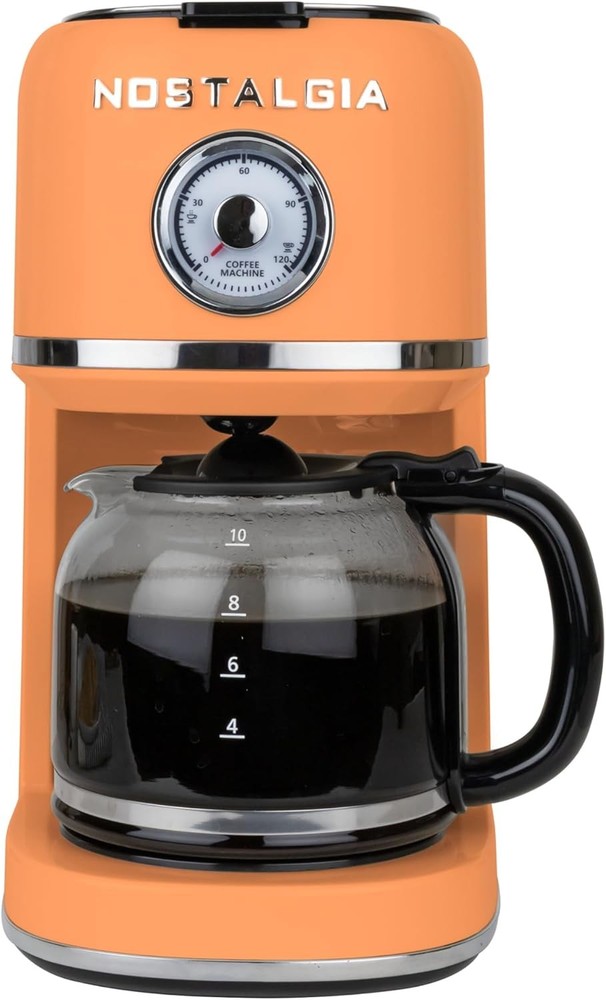 Nostalgia Retro 10-Cup Coffee Maker - Orange One-Touch Drip Brew