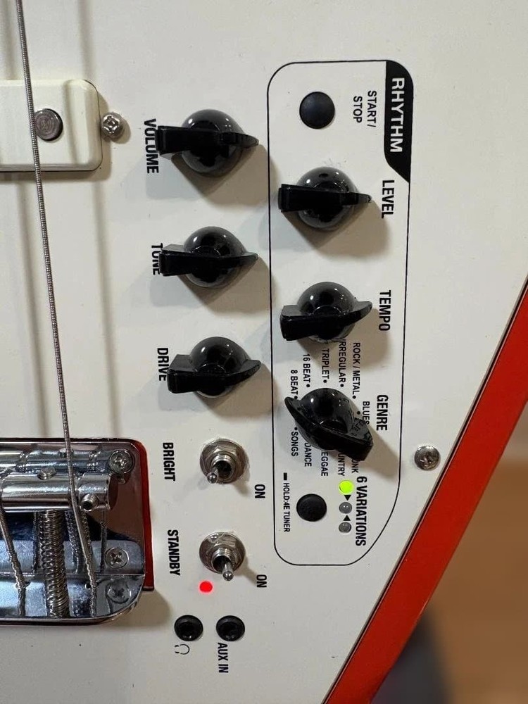 VOX Apache-2 Electric Bass Red-White Rhythm Function Safe Packing!