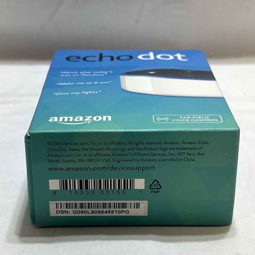 NEW Amazon Echo Dot 2nd Generation White Smart Speaker Bluetooth Alexa SEALED
