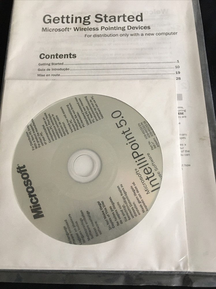 Microsoft IntelliPoint 5.0 Mouse Software CD CDROM W Manual, New