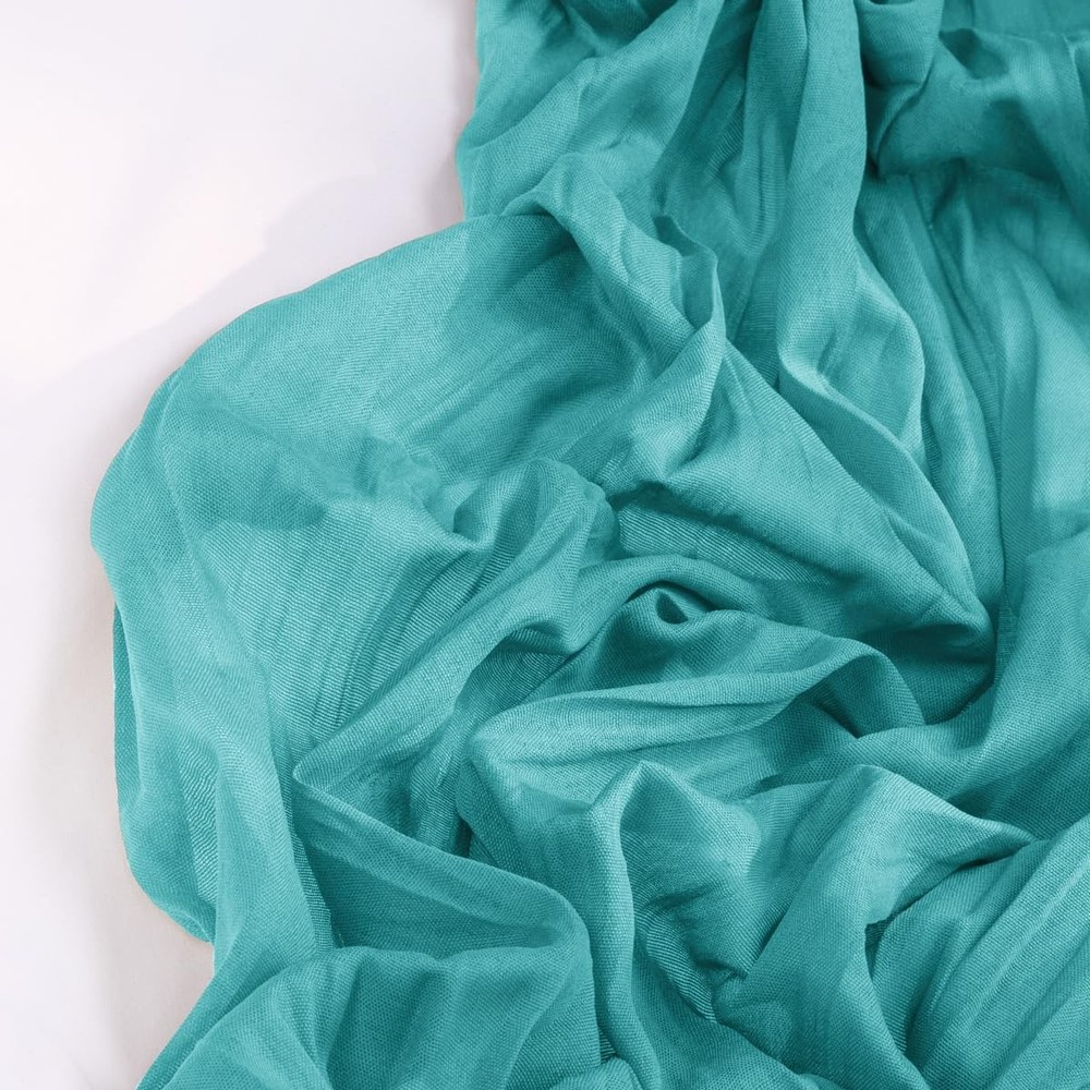 Teal Green Cheesecloth Table Runner Spring Easter Table Runner Boho Gauze 120...