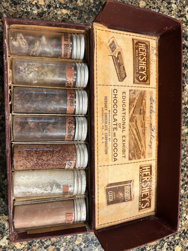 Hershey Chocolate Educational glass bottle sample display