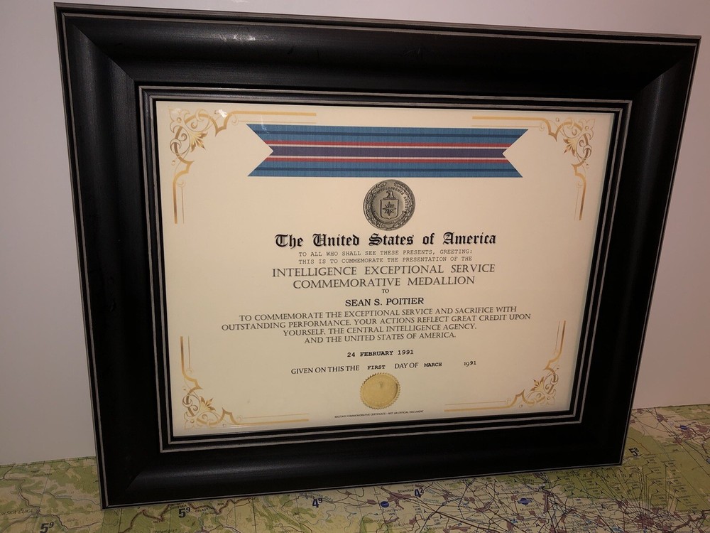 CIA - EXCEPTIONAL SERVICE COMMEMORATIVE MEDALLION CERTIFICATE Type-1