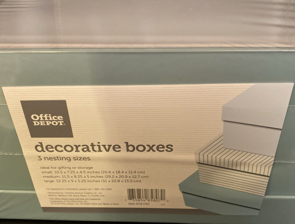 Office Depot Decorative Nesting Boxes Green 3 Sizes (1 Set)