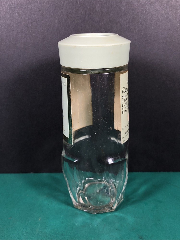 Vintage McCormick | Spanish Saffron | Spice Jar | Green Lid | Empty
