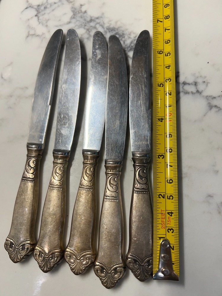5 Danish Scandinavian Silver MCM Rustfri Smaller Knives