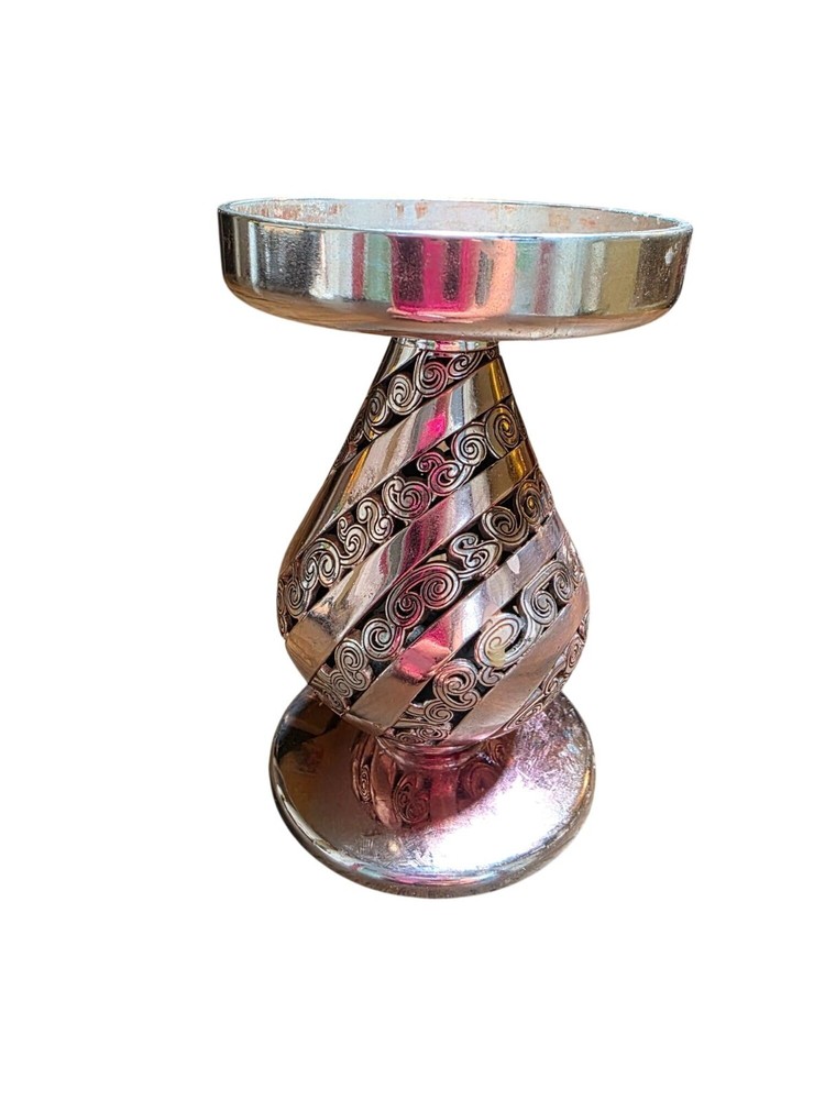 ONE BRIGHTON 5" CANDLE STICK SILVER CANDLESTICK SCROLL DESIGN SILVER PLATED 83A