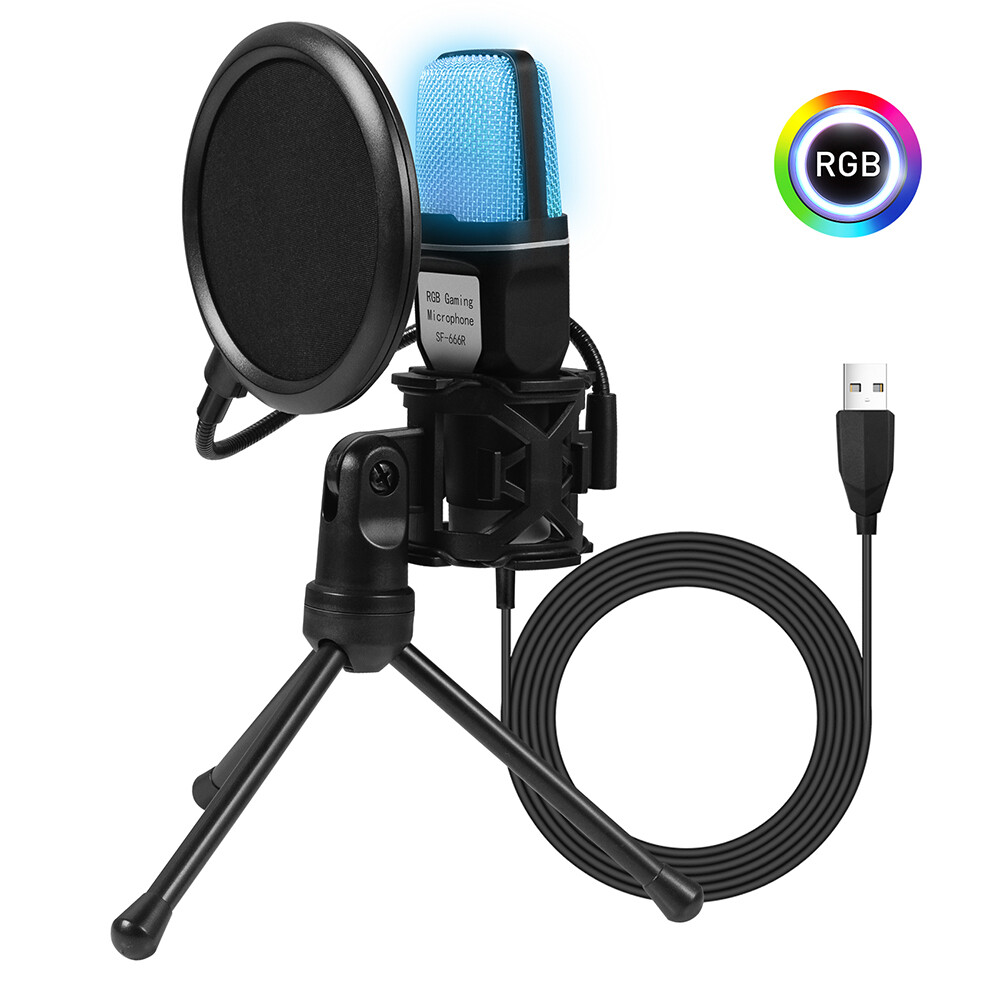 Microphone Mic Kit Broadcasting Singing Studio Recording Condenser For PC Laptop