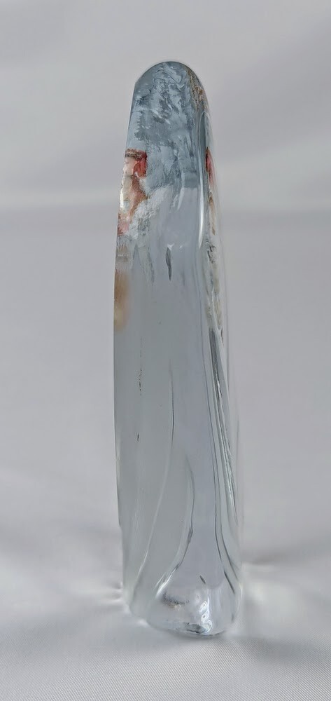 Reverse Carved & Painted Iris Paperweight