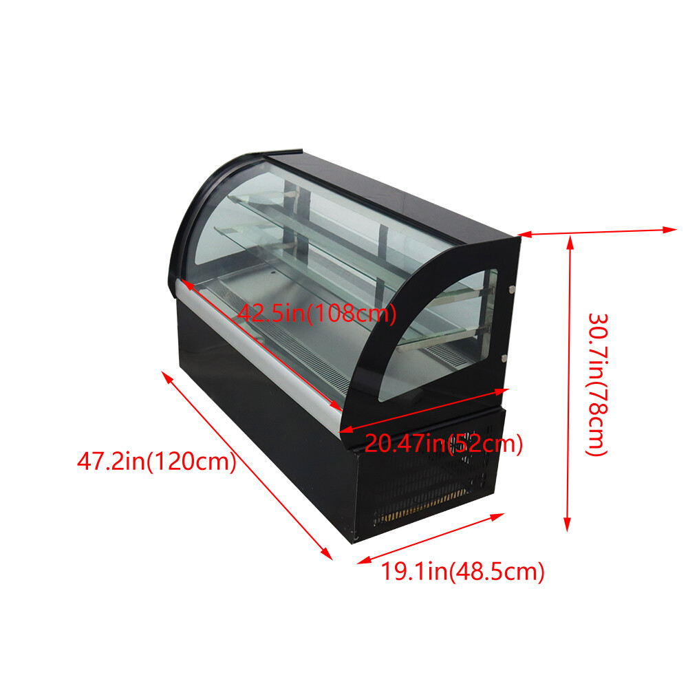 220V 47.2" Refrigerated Cake Display Cabinet Fruit Bakey Showcase 3-Layer New