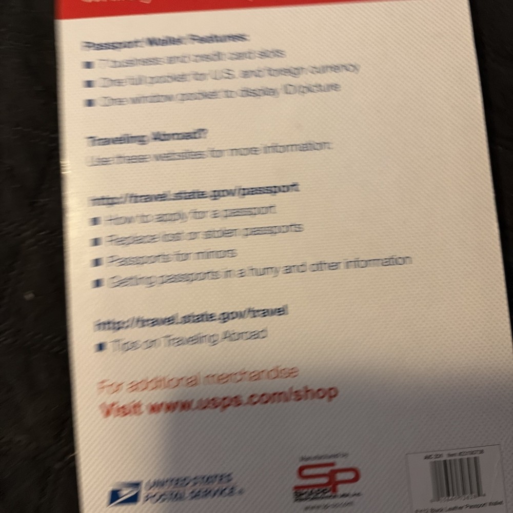 Leather Passport Wallet USPS
