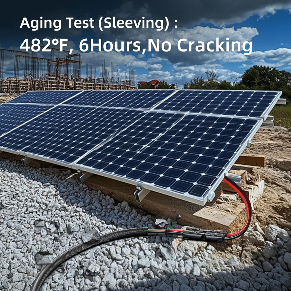 10AWG 30FT Solar Panel Extension Cable, Flame Retardant Protective Sleeving, Twi