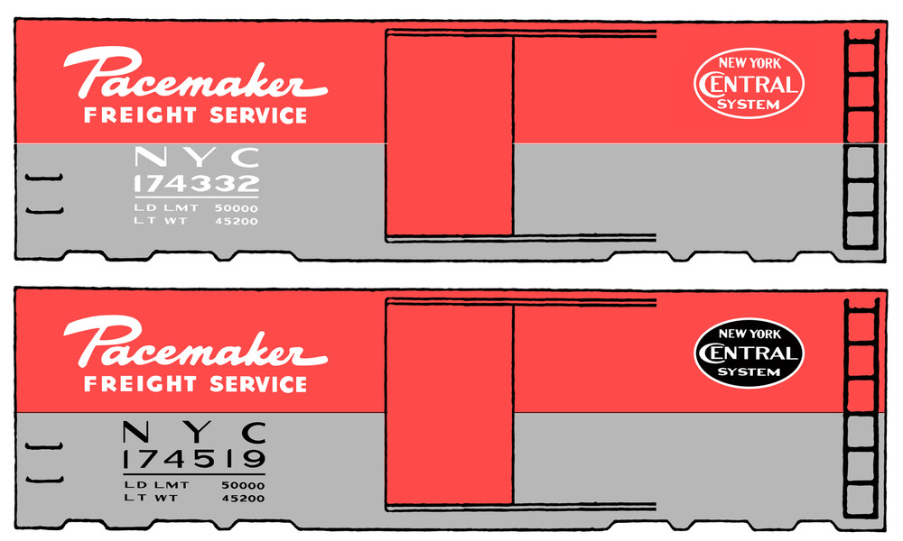 K4 N Scale Decals New York Central Pacemaker Boxcar