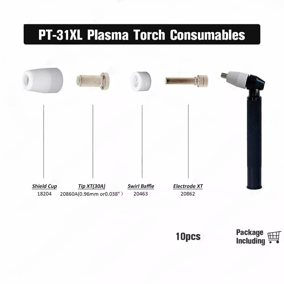 20862 Plasma Torch Consumables Electrode for PT31XT 10pcs