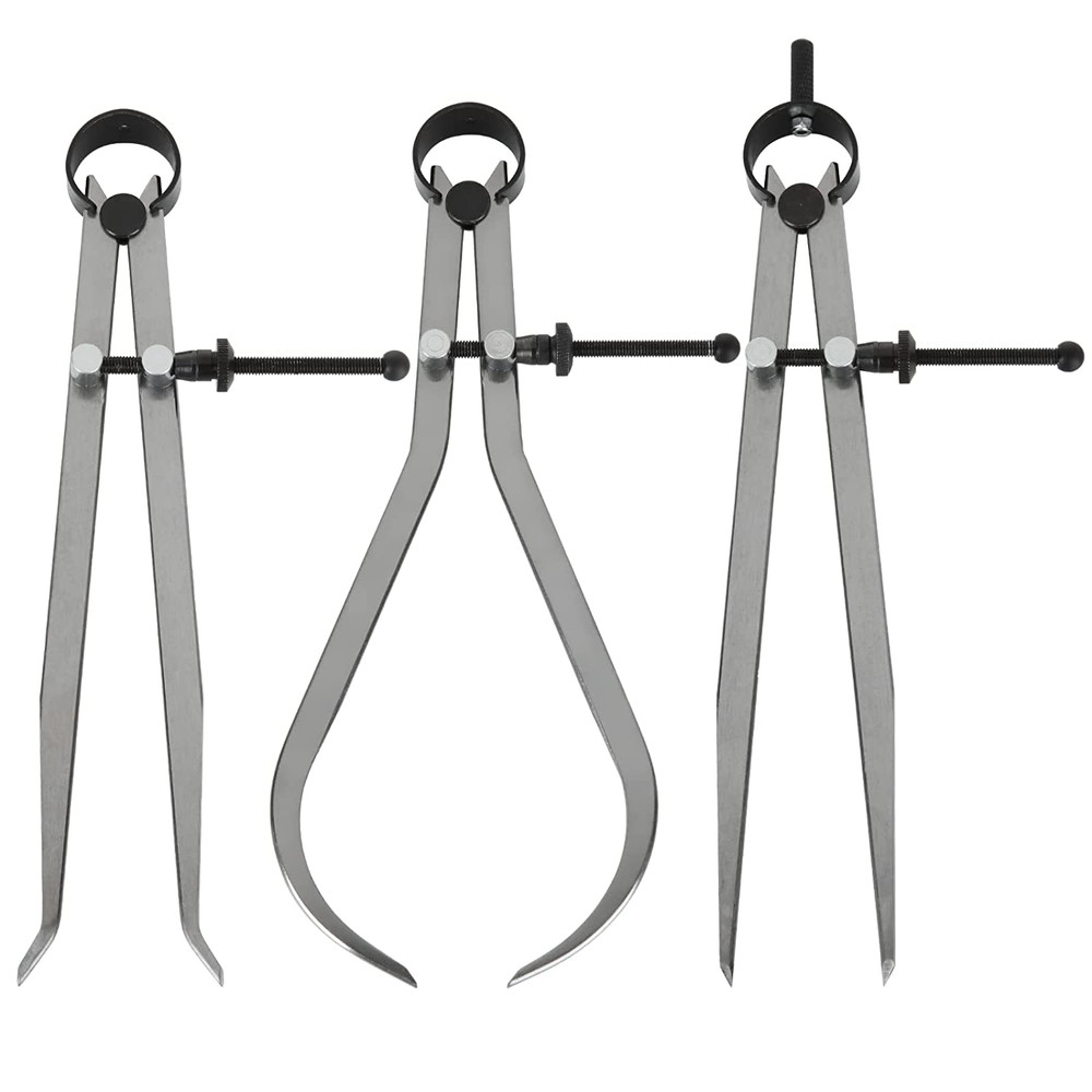 3 Piece Spring Caliper/Divider Set, 8 Inches inside Spring outside Divider