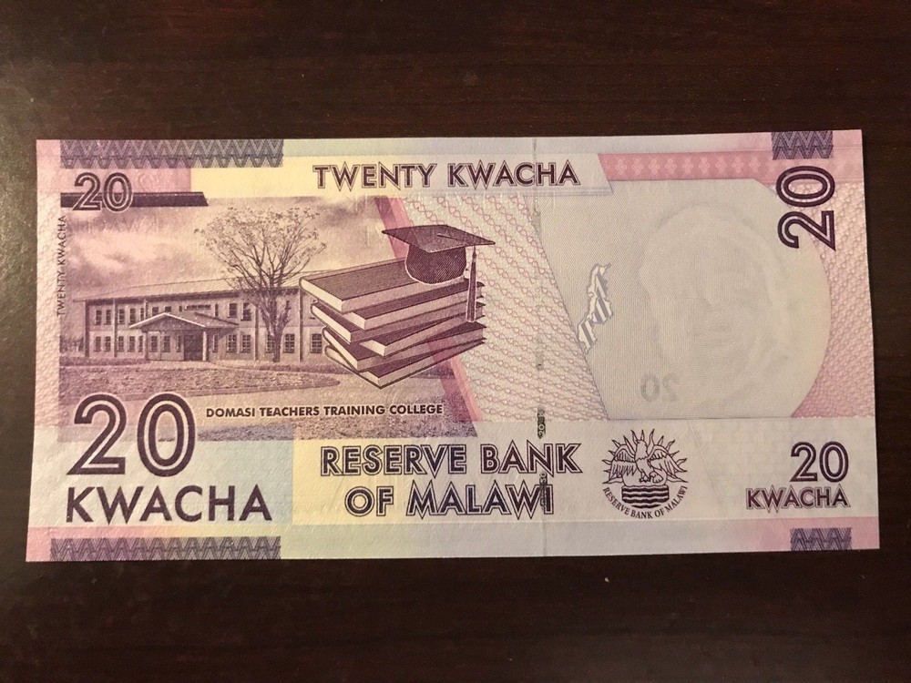 2012 Malawi 20 Kwacha Banknote; Crisp, Uncirculated