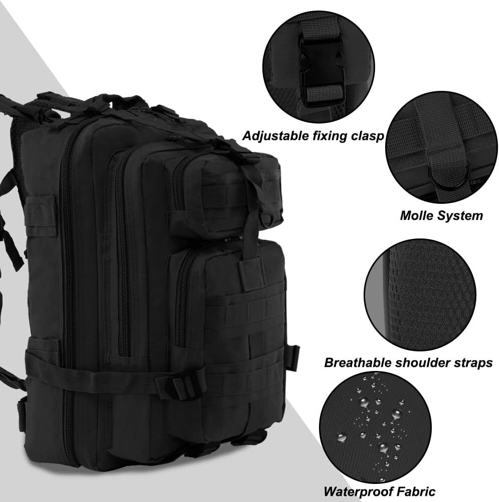 30L Tactical Backpack Large Army 3 Day Assault Pack Molle Bugout Bag Rucksack US