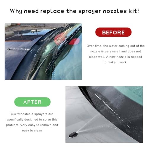2PCS Windshield Washer Hose Kit, Front Windscreen Washer Nozzle Kit Wiper 2pcs