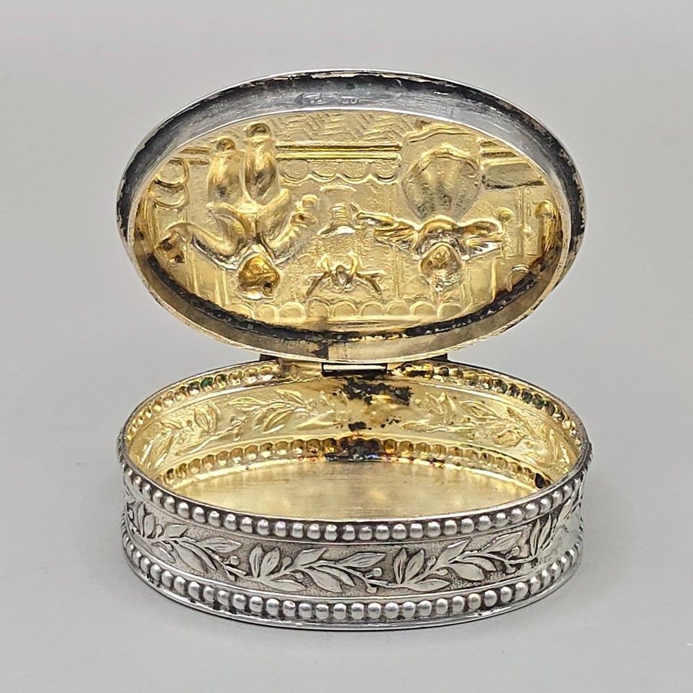 Antique Dutch 800 Silver Pill Box Snuff Box