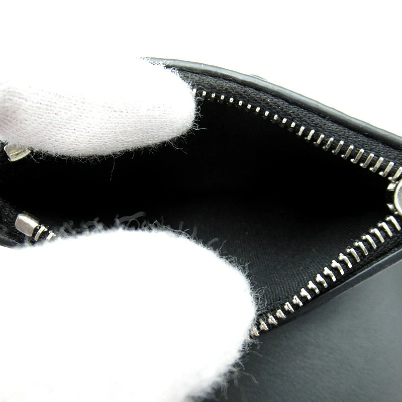 Celine Leather Fine Strap Wallet Black Women