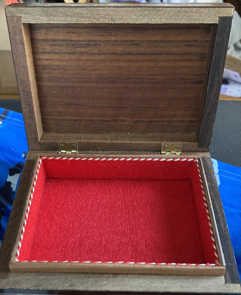 Middle Eastern mosaic box with inlay