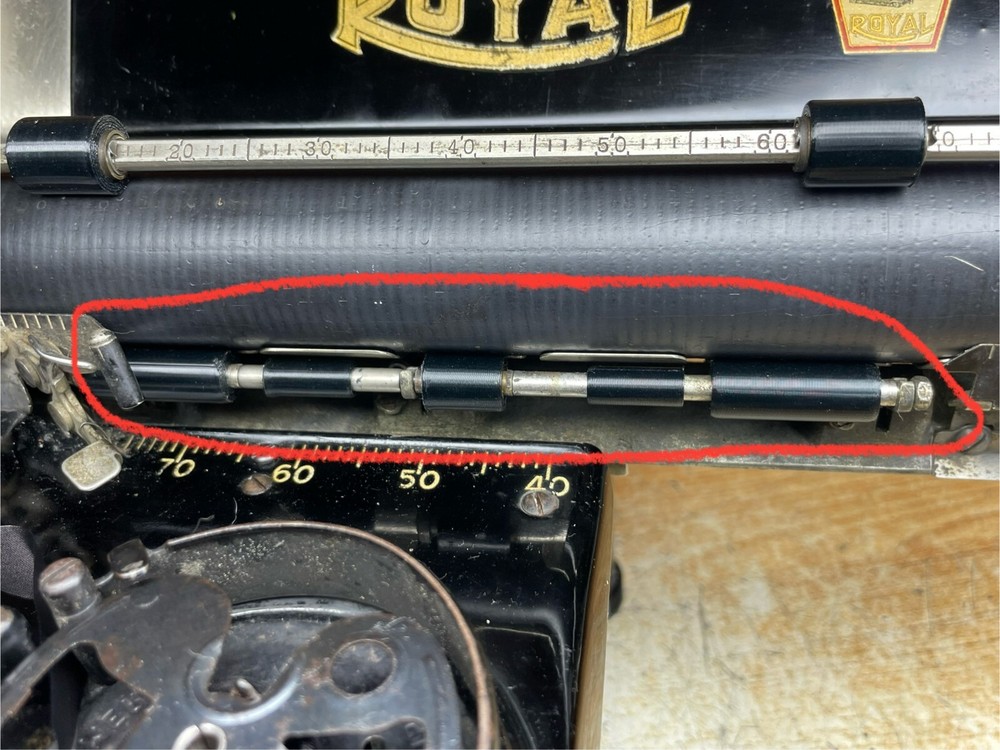 Set of Front Replacement Paper Rollers for Royal 10 Typewriters