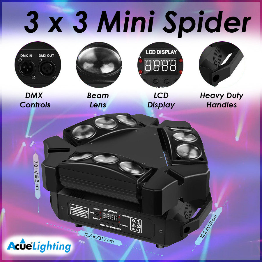 Mini Spider 3×3 Micro Moving Head Light