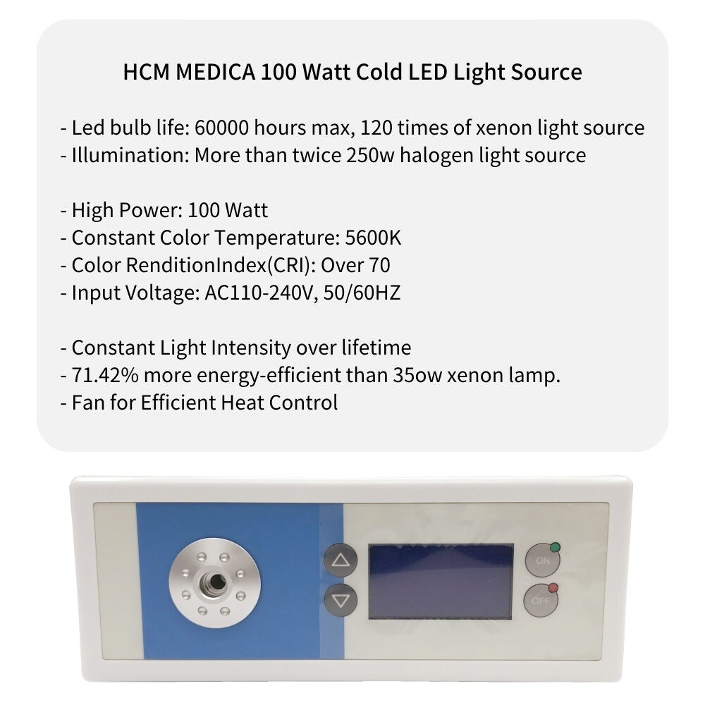 100W 60000 Hours LED Medical Endoscope Camera Cold ENT Endoscopy Light Source