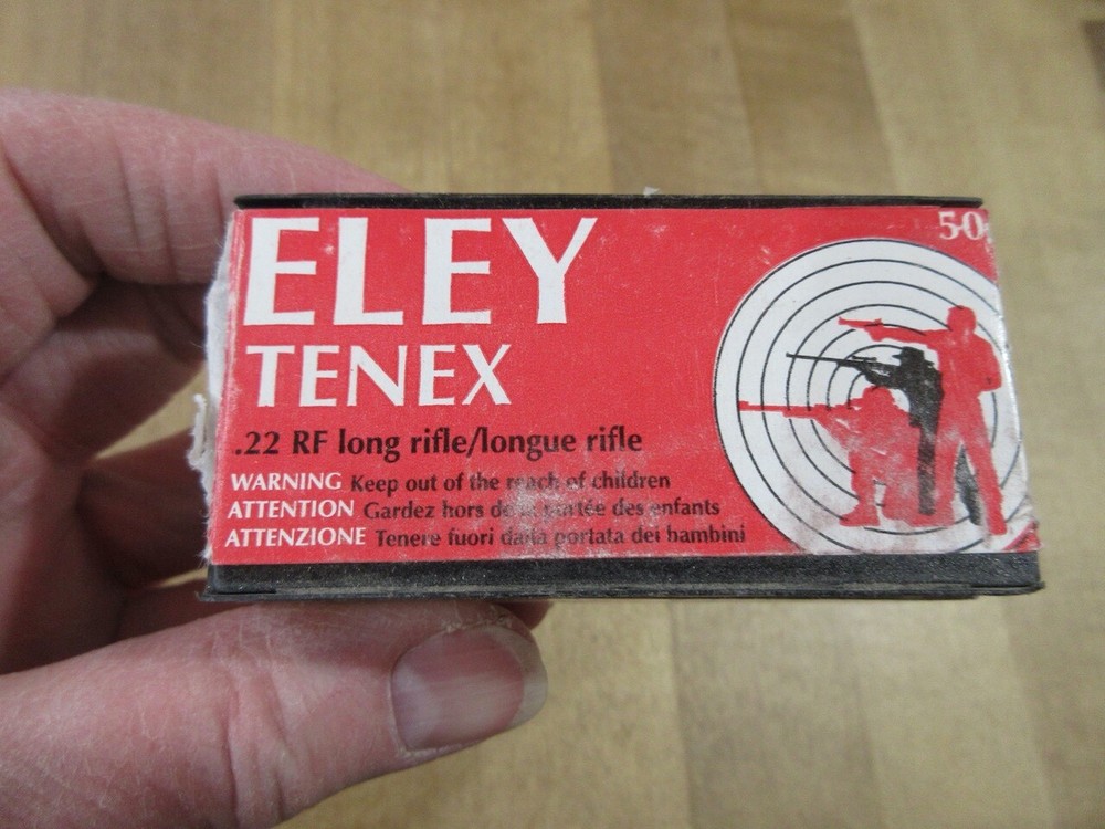 Empty Eley 22 Long Rifle Tenex   ammo box    (3-26)   (w3)