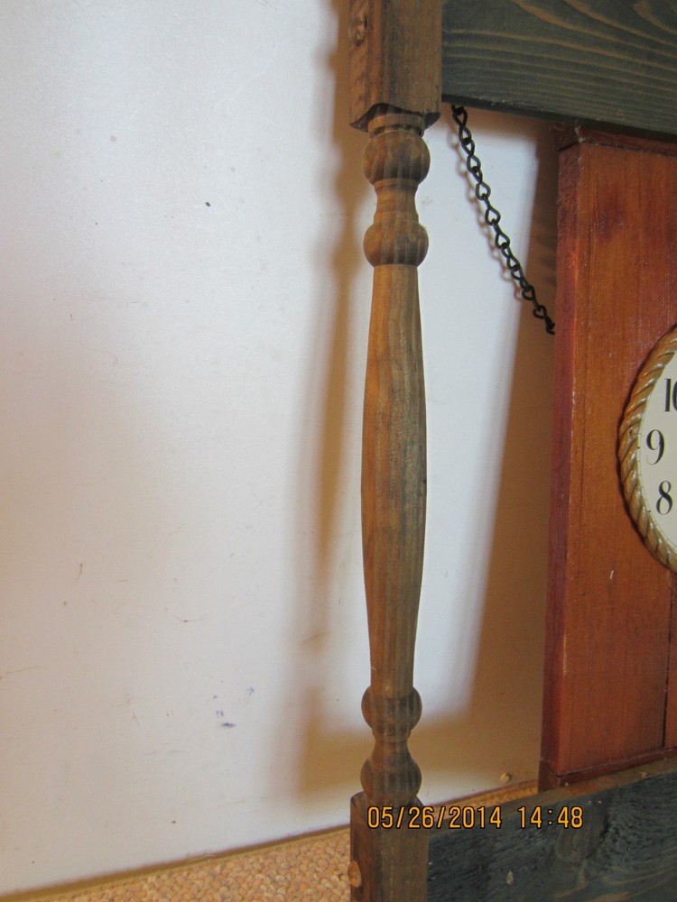 NAUTICAL COLONIAL WOOD & ROPE TALL SHIP CLOCK