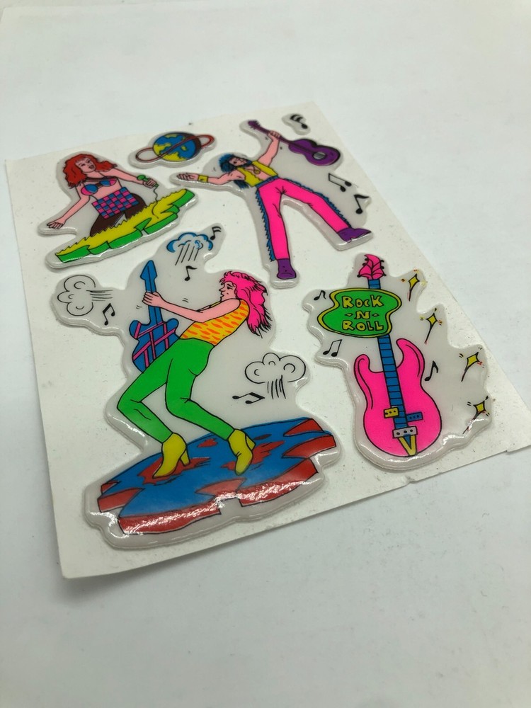 NOS 80s Rock N' Roll Puffy Sticker Set