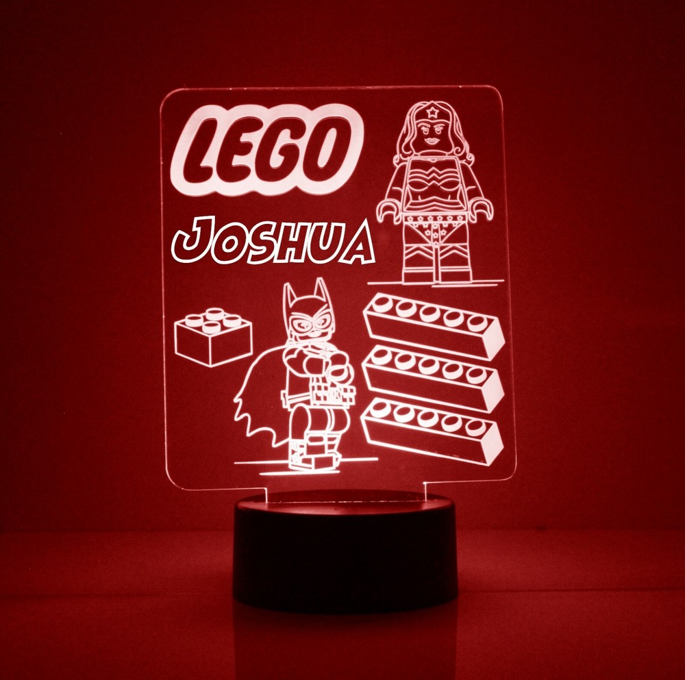 Lego DC Universe, Batman LED Night Light, with Remote Control, Engraved