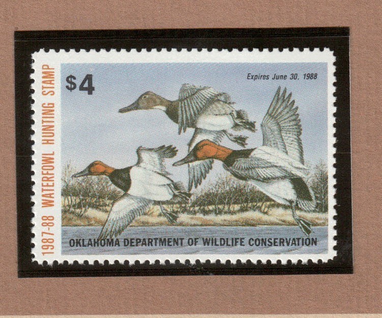 OK8 - Oklahoma State Duck Stamp.  MNH. OG.