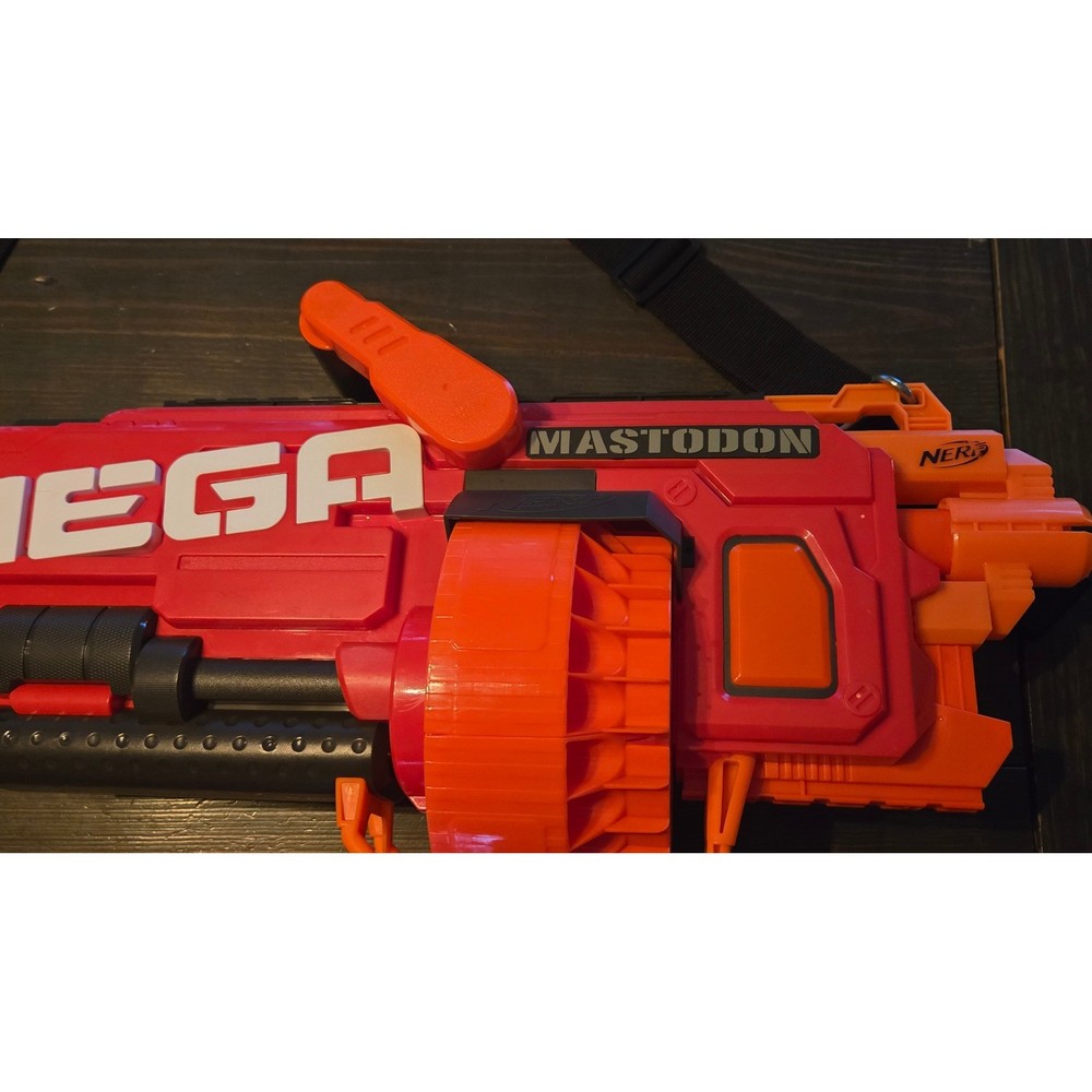 NERF N Strike Mega Mastodon Motorized Blaster 24 Drum Tested Working w Strap