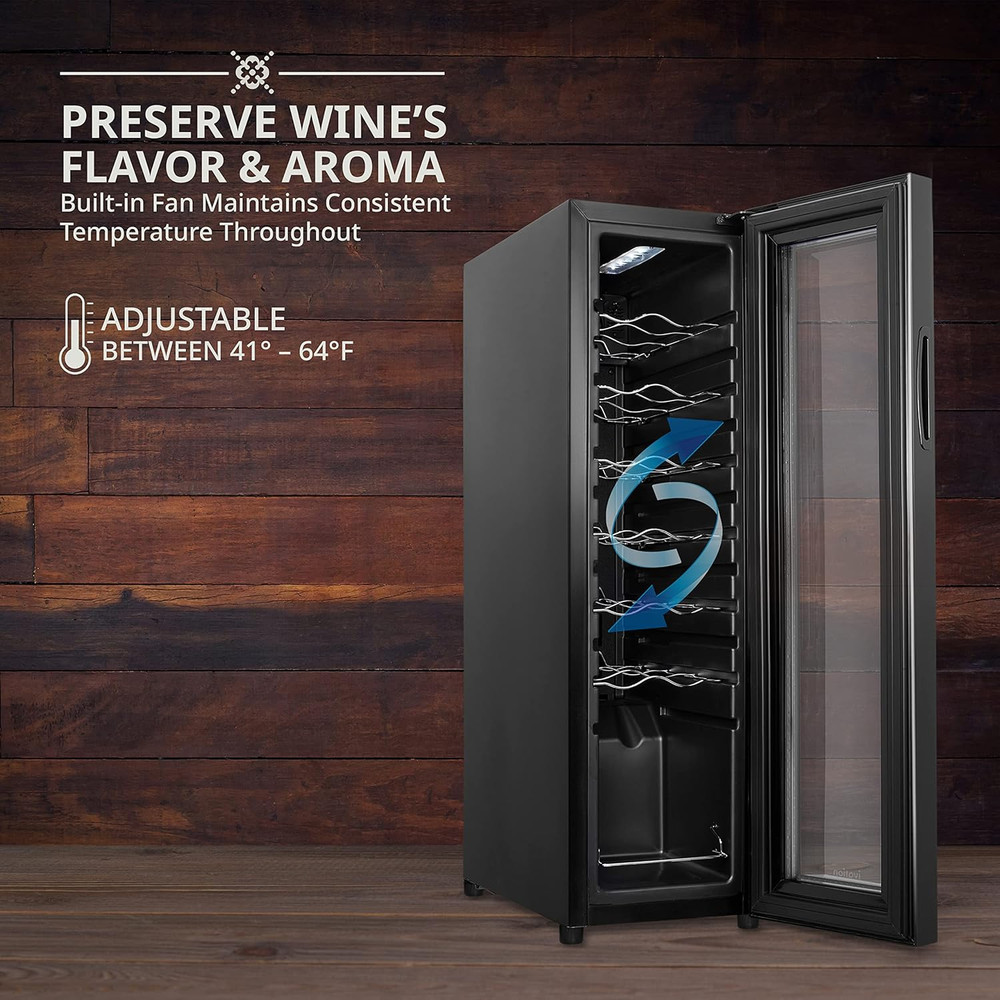14 Bottle Compressor Wine Cooler Refrigerator W/Lock | Large Freestanding Wine C