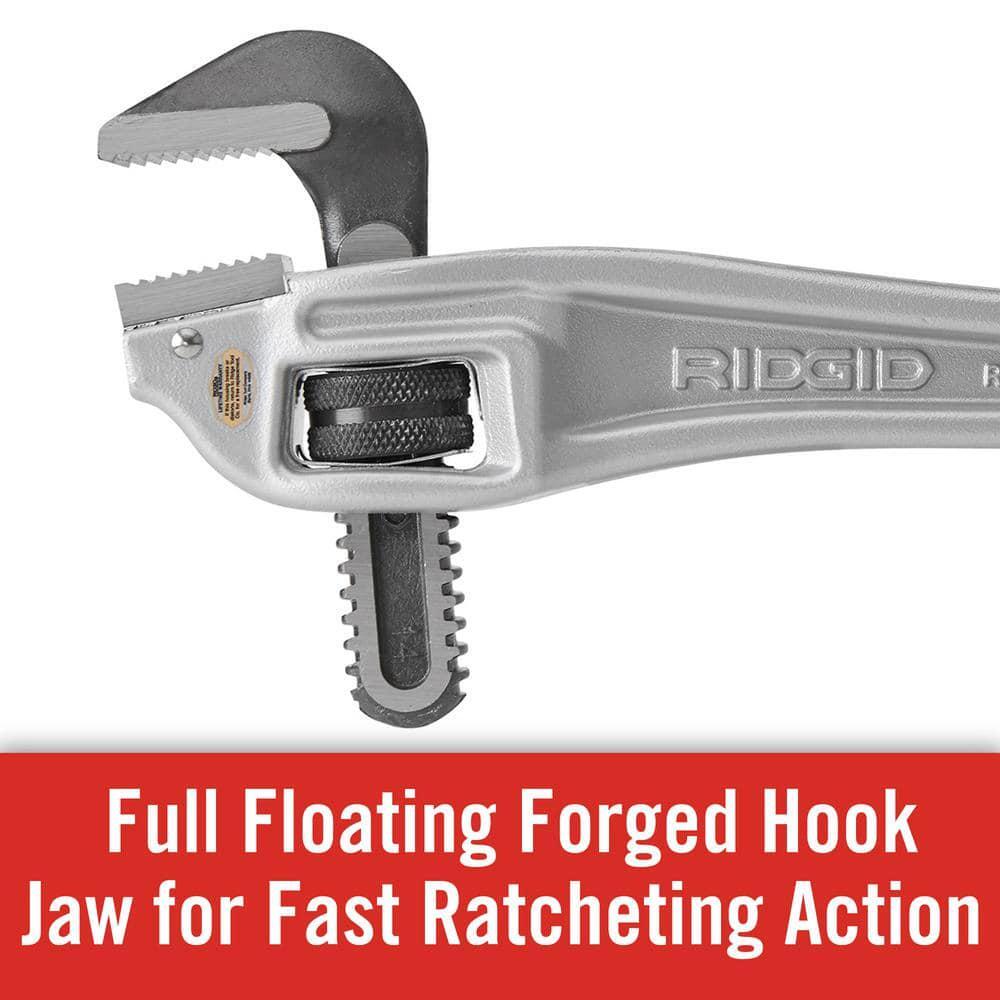 RIDGID 14" Aluminum Offset Pipe Wrench for Tight Space/Overhead Application