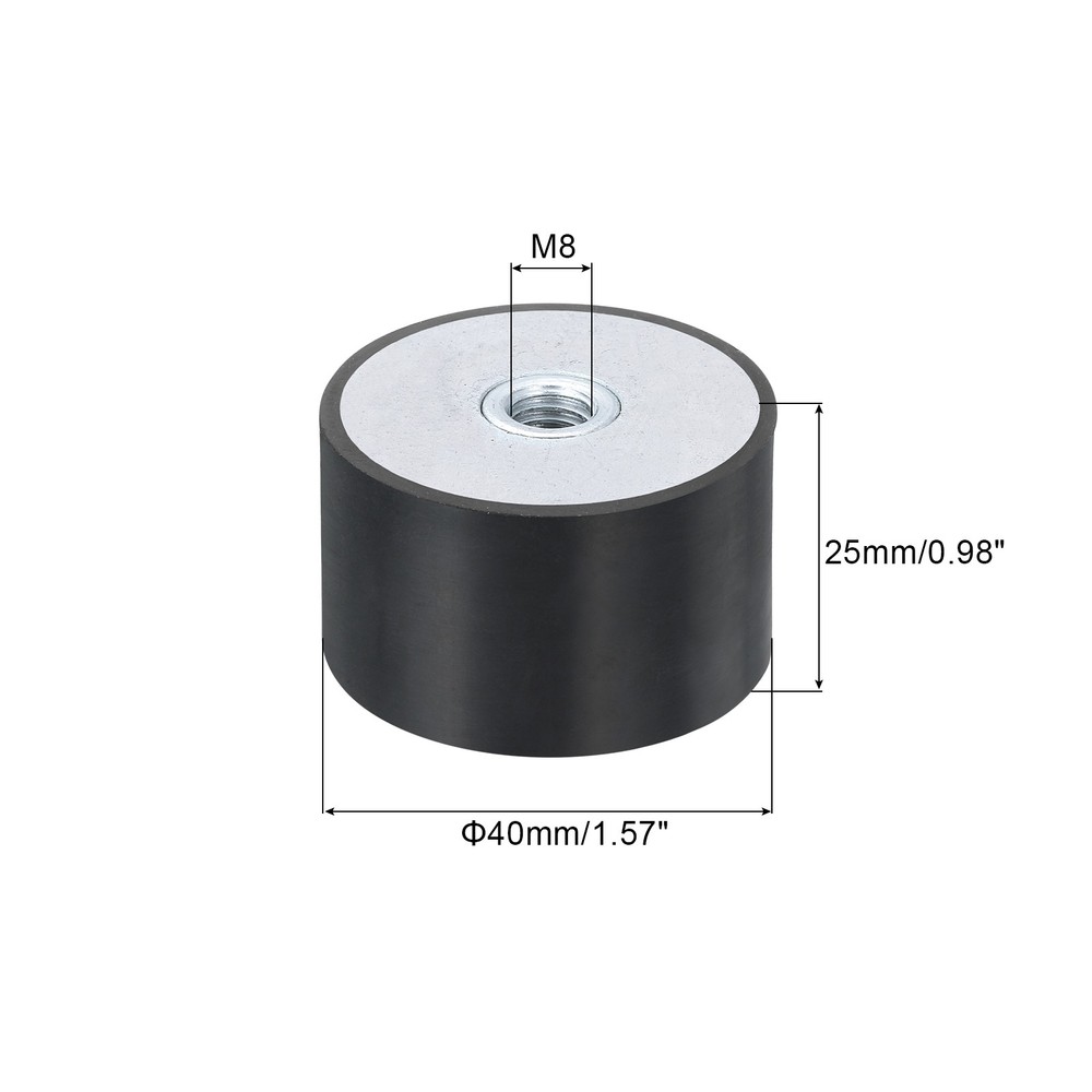 40 x 25mm M8 Thread Female Rubber Mounts Silent Block Base Block