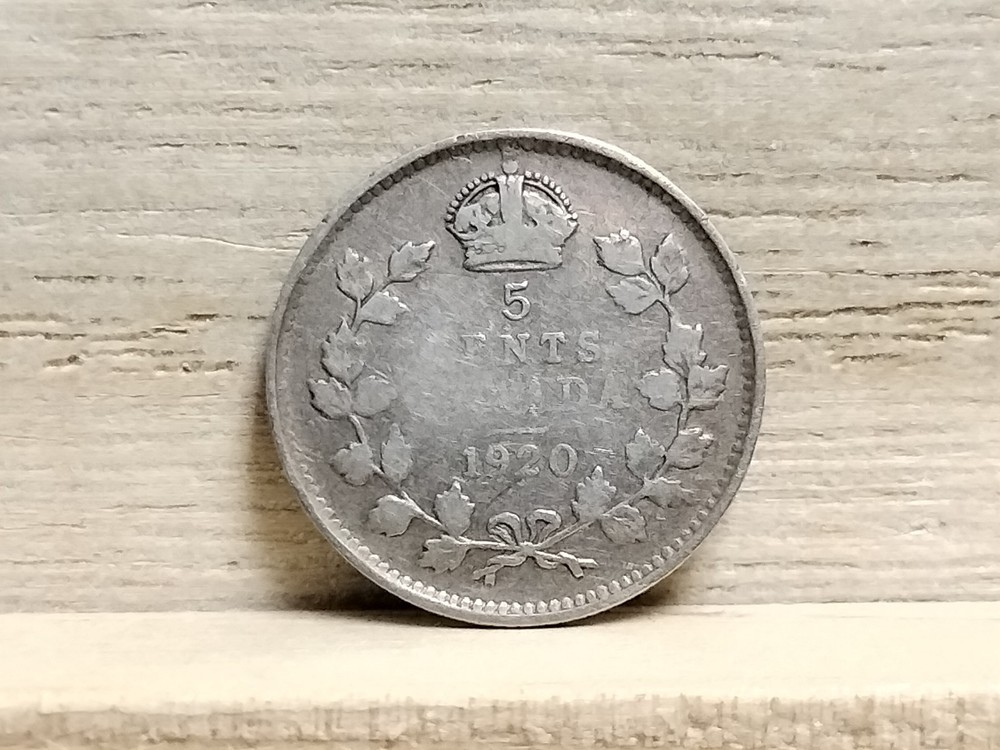 1920 5 Cents Canada Silver Coin