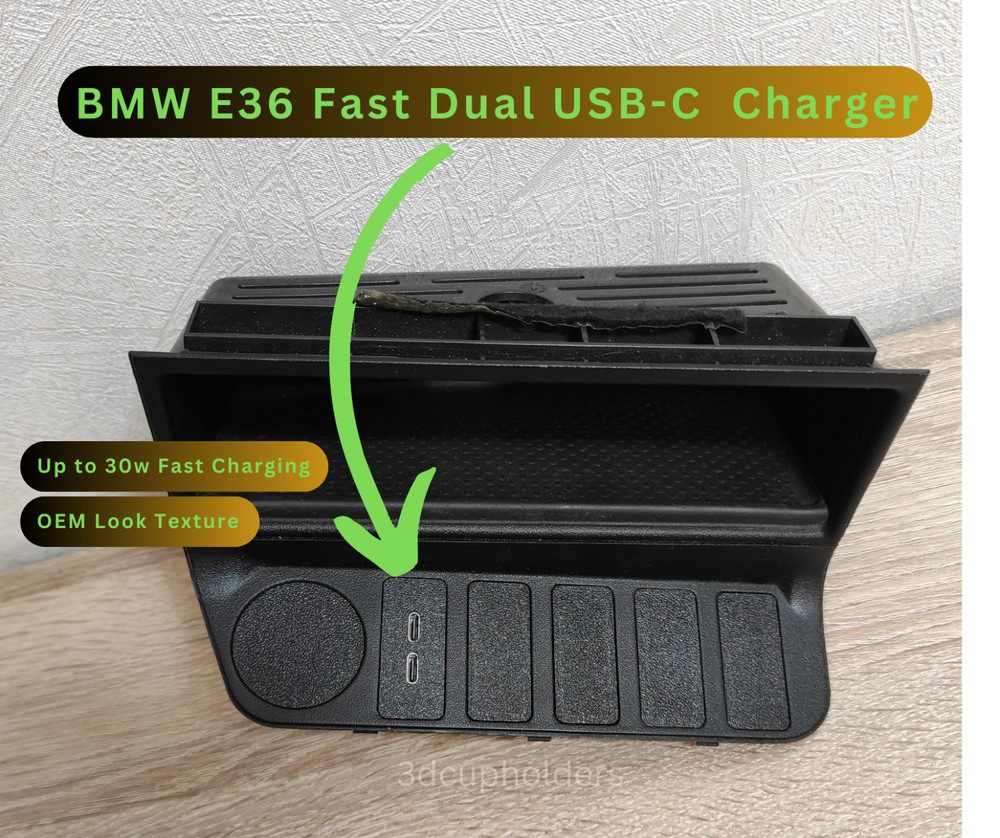 BMW E36 Fast Dual USB-C  Charger Button cover