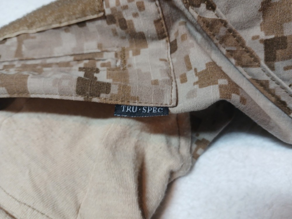 Tru Spec Combat Shirt, Tan, SR, Hook And Loop Long Camo Sleeve