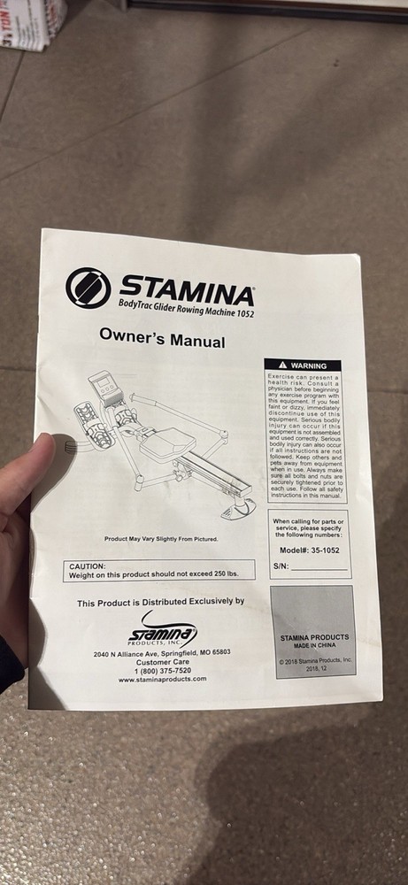 Stamina Hydraulic Rowing Machine