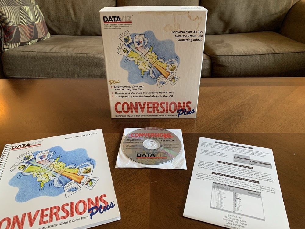 DataViz Conversions Plus for Windows 95, CD - Open Mac discs and files and MORE!