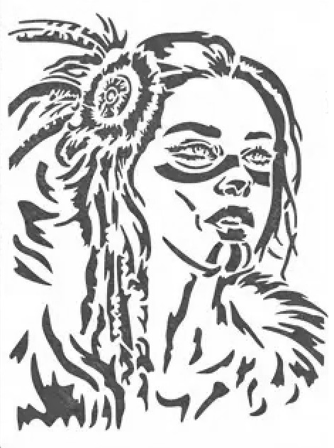 7.5"x10" Clear Plastic Stencil - Native (MH39)