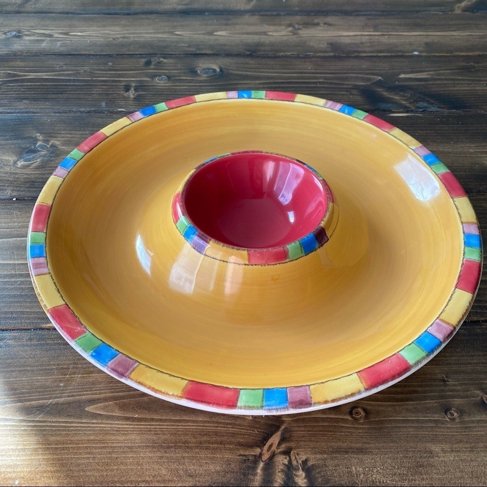 Hand Painted Chips & Salsa Server