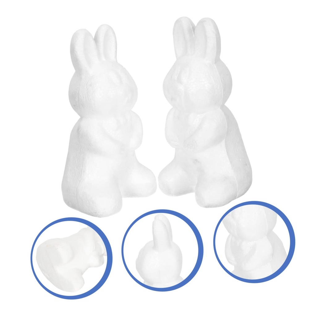 2pcs Bubble Bunny Foam Bunny Model Shape Decorative Model Easter Foam Rabbit ...