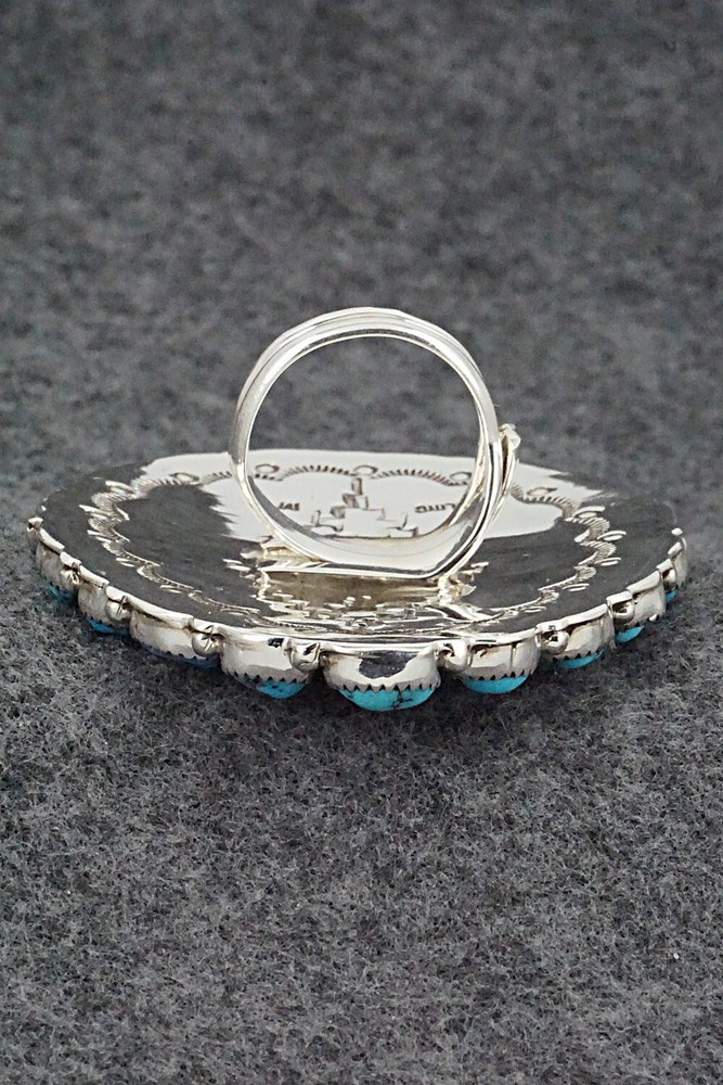 Turquoise and Sterling Silver Ring - Marlene Haley - Size 7 (adj.)