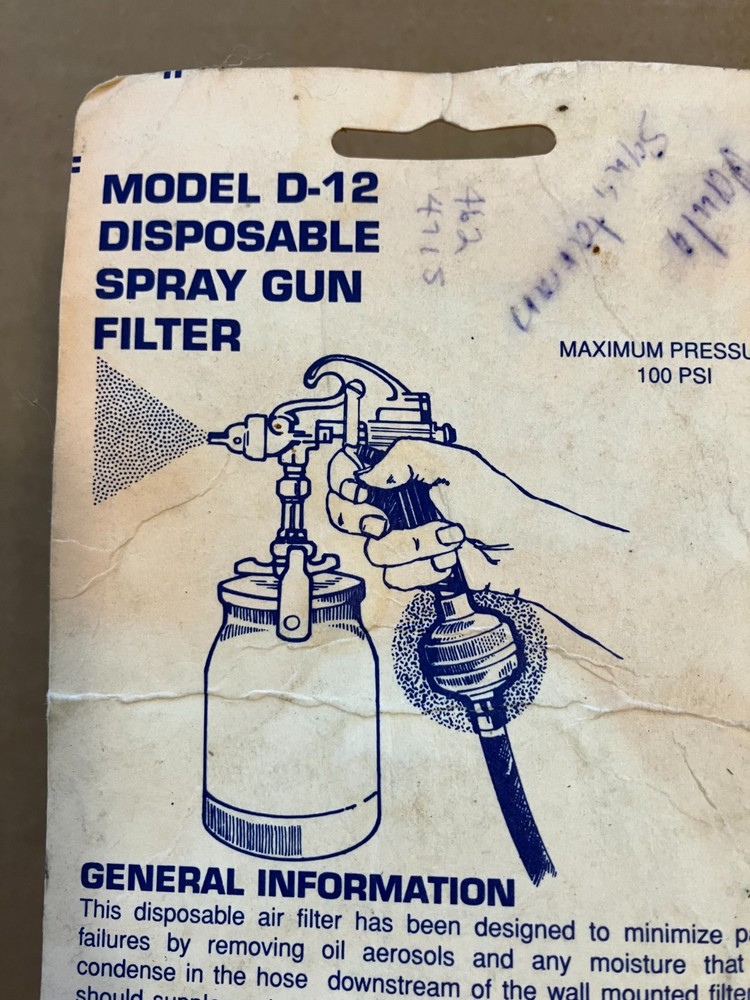 Disposable Spray Gun Filters(2) NOS