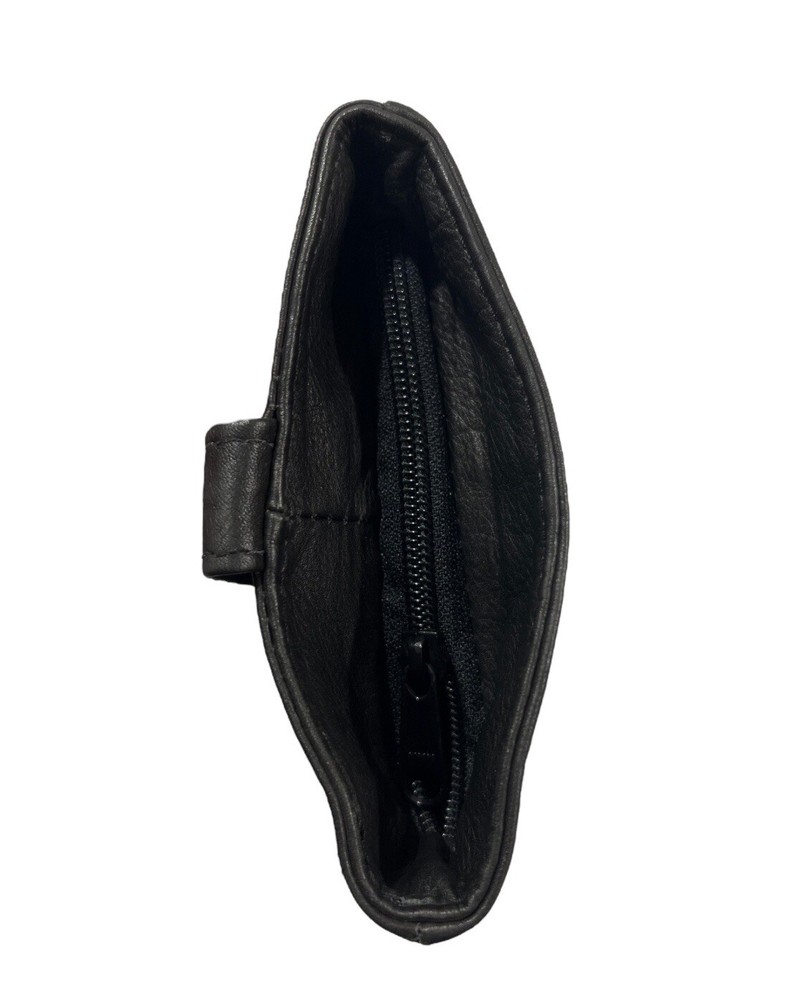 HAWG-TYD Black Leather Biker Pouch - Belt Strap / Mount